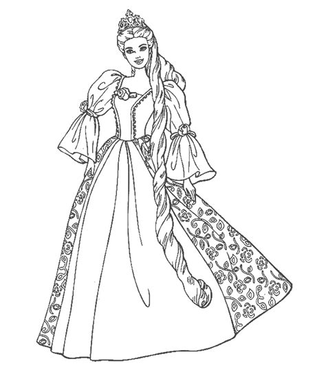 Disney Cartoon : Barbie Doll Princess Coloring Pages