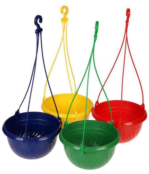 Klassic Set Of 4 Plastic 8 Hanging Planterpot Multicolor Buy