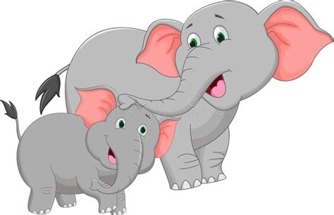 Mother And Baby Elephant Cartoon Stock Vector Illustration Of Dancing