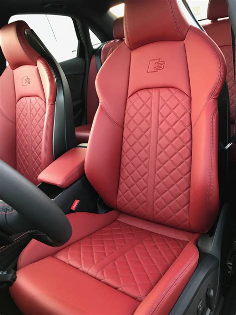 White Car With Black And Red Interior Katzkin Match Leather Seating