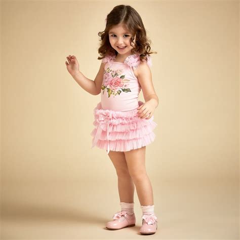 Beau Kid Girls Pink Tulle Skirt Set Childrensalon