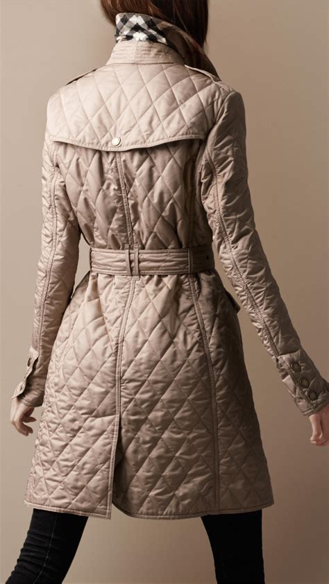 Lyst Burberry Brit Quilted Trench Coat In Natural
