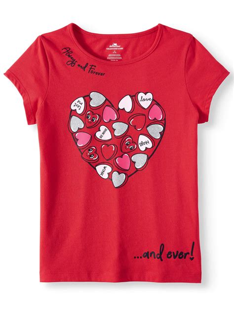 Valentines Day Graphic T Shirt Little Girls And Big Girls Walmart