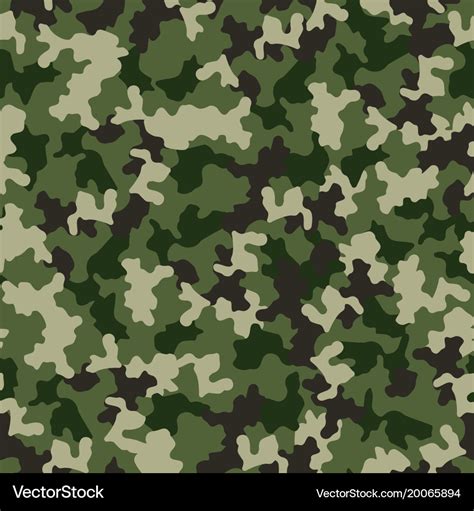 Green Camouflage Seamless Pattern Military Vector Image