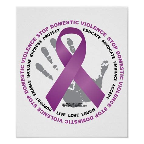Stop Domestic Violence Ribbon Poster Zazzle