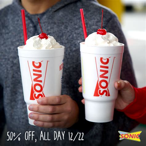 Ended Sonic Drive In ~ Half Price Shakes ~ Today Monday 1222 My Dfw Mommy