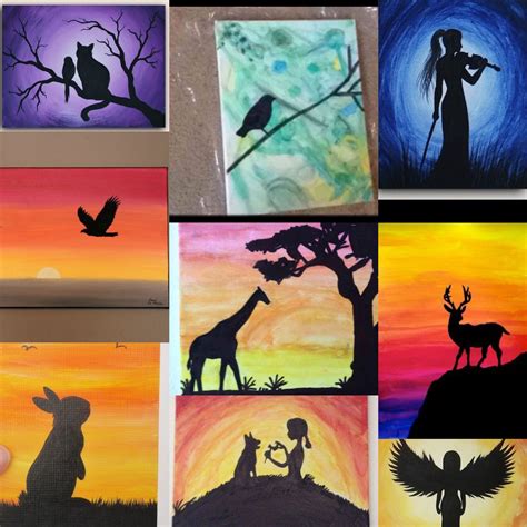 Easy Silhouette Painting For Kids Bmp Thevirtual