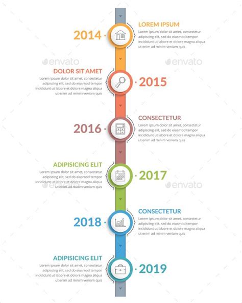 Vertical Timeline Infographics Professional Infograph