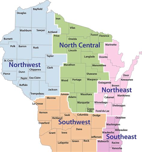 Detailed Map Of Wisconsin Counties