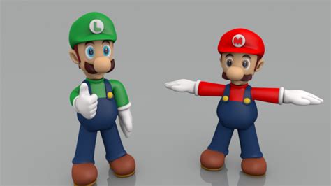 Mario And Luigi 3d Model C4d