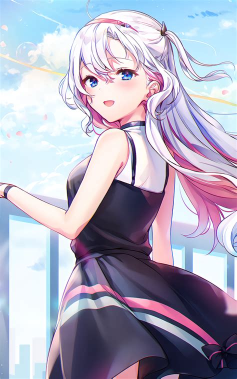 800x1280 Anime Girl Blue Eyes Clouds 4k Nexus 7samsung Galaxy Tab 10