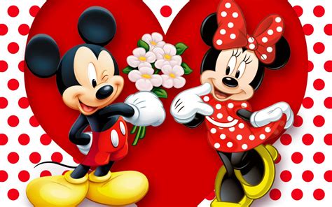 Mickey Mouse And Minnie Mouse Kissing Wallpaper