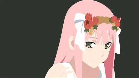 Darling In The Franxx Flowers On Pink Hair Zero Two With Black