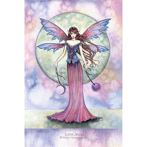 Luna Jewel Celestial Fairy Fantasy Art Illustratio Sticker Square