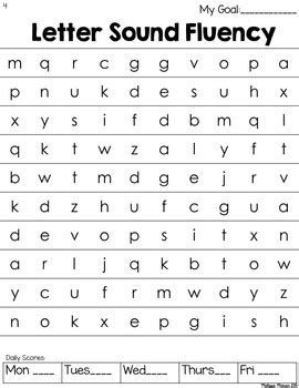 fluency practice letter names letter sounds  cvc words  melissa