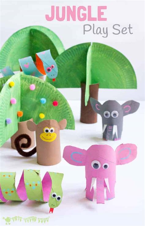 Jungle Scene Playset From Toilet Paper Roll Crafts Kids Craft Room