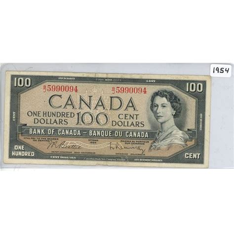 1954 100 Dollar Cdn Bill Schmalz Auctions