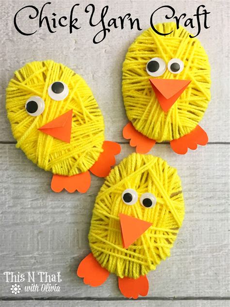 Chick Yarn Craft For Easter