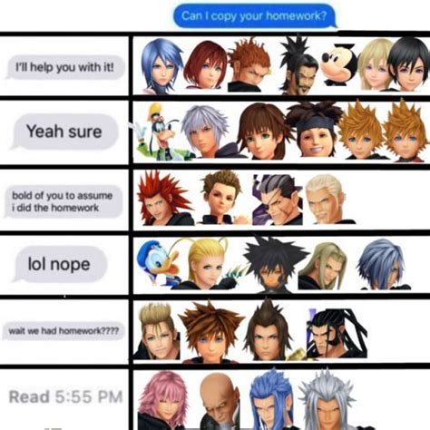 Can I Copy Your Homework Kingdom Hearts Funny Reactions Kingdom Hearts