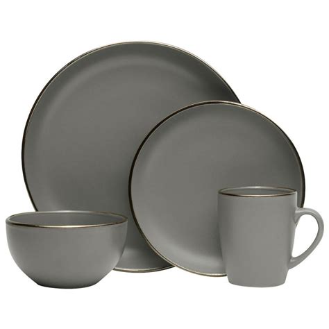 Pfaltzgraff® Hadlee Grey 16 Piece Stoneware Dinnerware Set Walmart