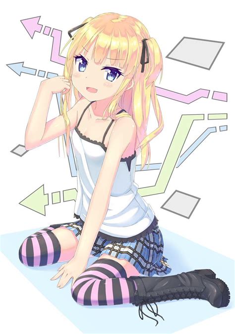 Cute Anime Girl Sitting Down