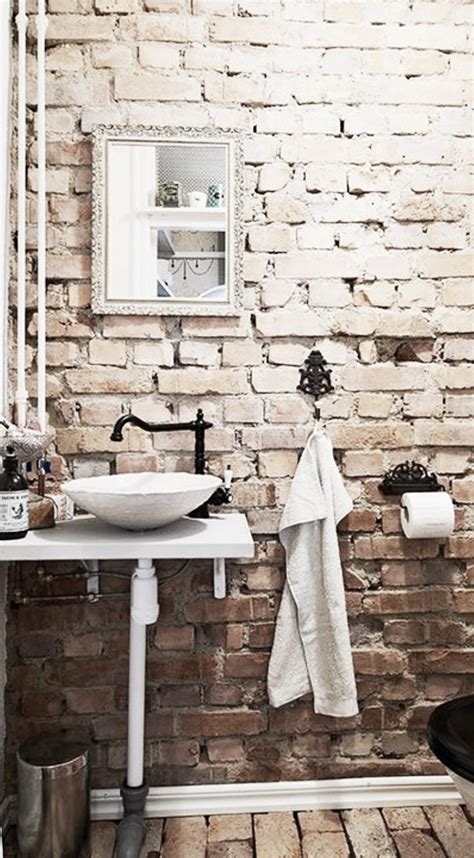Create An Elegant Statement With A White Brick Wall Brick Bathroom