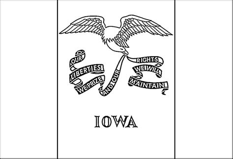 Iowa Flag Coloring Page Colouring Book Of Flags United States Of