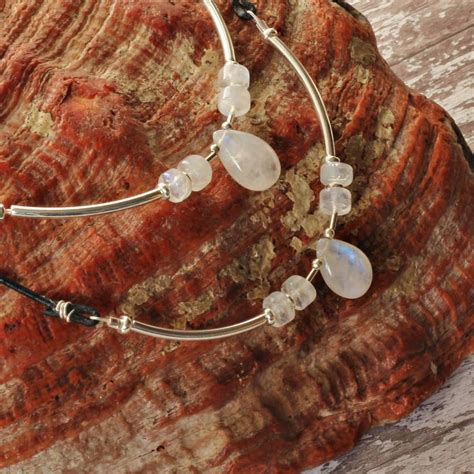 Rainbow Moonstone Necklaces June Birthstone Wedding Etsy Uk