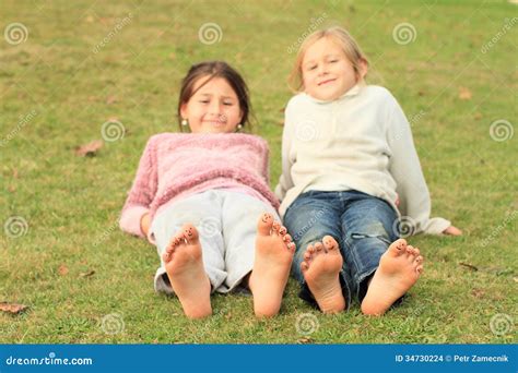 Girls With Smileys On Toes Stock Images Image 34730224