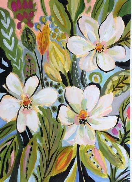 63 Ideas For Flowers Painting Acrylic Border Easy Flower Painting