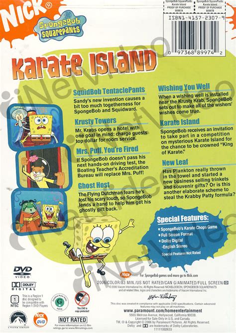 Spongebob Squarepants Karate Island On Dvd Movie