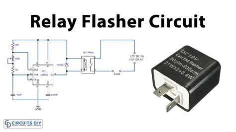 Simple Relay Flasher Circuit With Ne Timer Vlr Eng Br