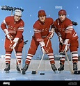 Hockey players of the USSR hockey team Boris Mikhailov Vladimir Petrov ...