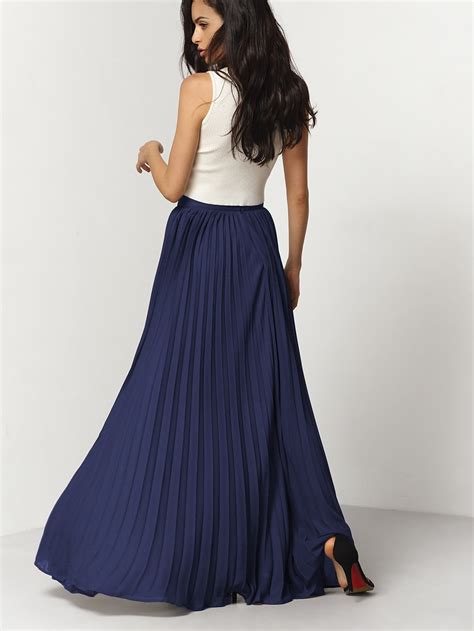 Pleated Full Length Skirt Sheinsheinside