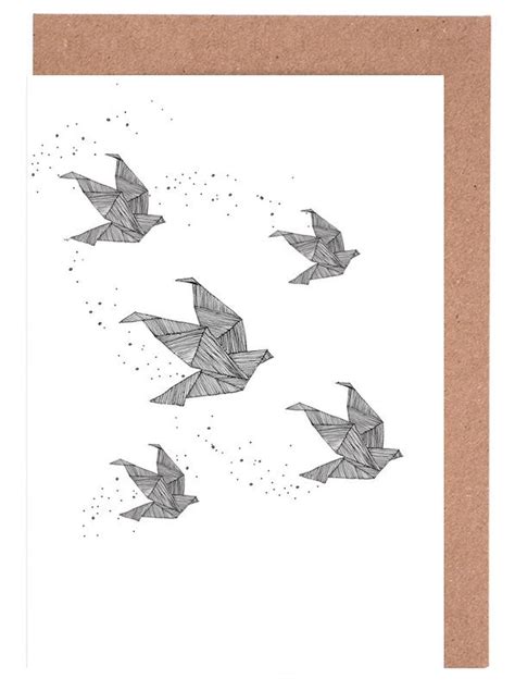 Origami Birds Greeting Card Set Juniqe