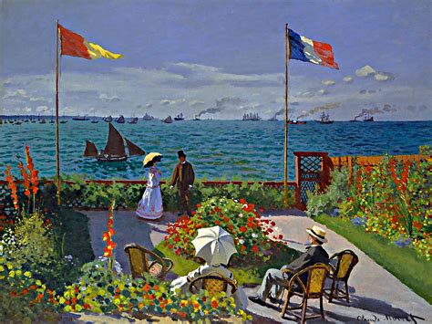 Claude Monet Garden At Sainte Adresse 1867 Art Print Digital Art By