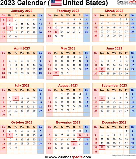 2023 Calendar With Federal Holidays