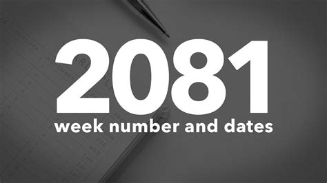 2081 Calendar Week Numbers And Dates List Of National Days