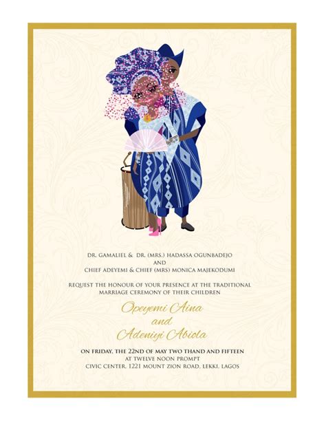 Nigerian Traditional Wedding Invitation Card Yoruba Engagement