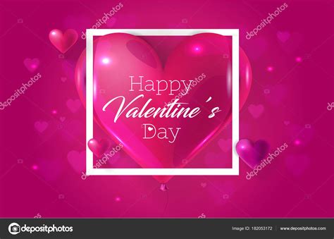 Boldog Valentin Napot üdvözlés Kártya Val Vektor Valósághű 3d S Léggömb