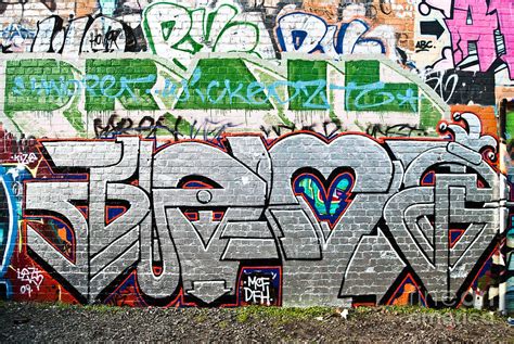 Abstract Graffiti On The Brick Wall Painting By Yurix