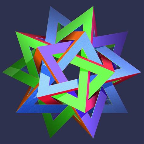 Interlocked 3d Triangles Digital Art By Edelberto Cabrera