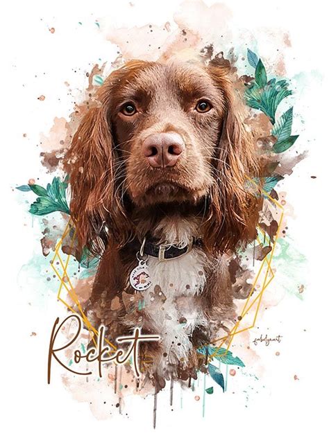 Personalized T Ideas For Pet Lovers Watercolor Dog Portrait Dog