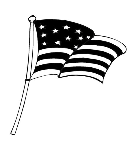 An American Flag Flying In The Wind With Stars On Its Side And Black