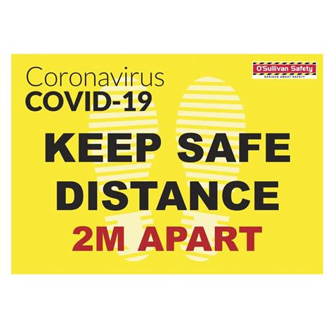 Covid 19 Keep Safe Distance Floor Sticker Osullivan Safety