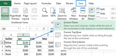 Как закрепить строки и столбцы в Excel Snaptik