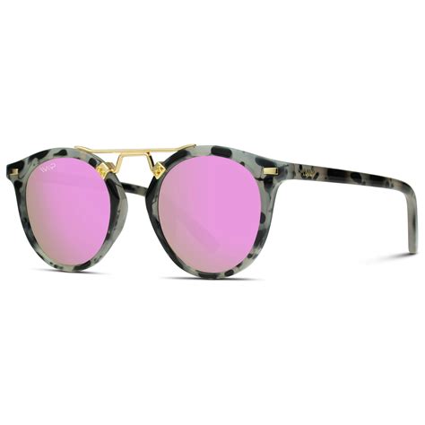 Wearme Pro Polarized Round Vintage Retro Mirrored Lens Women Metal Frame Sunglasses