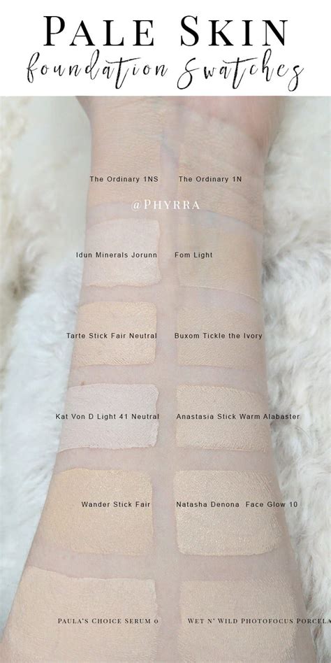 The Ordinary Serum Foundation Pale Foundation Swatches Foundation