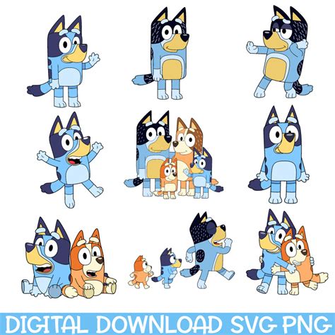 Digital Bluey Svg Eps Cricut File Silhouette Art Chilli Heeler Cute New