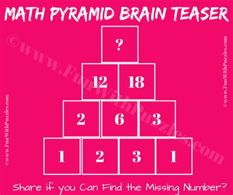 Pyramid Math Picture Puzzle Challenge For Teens And Answer